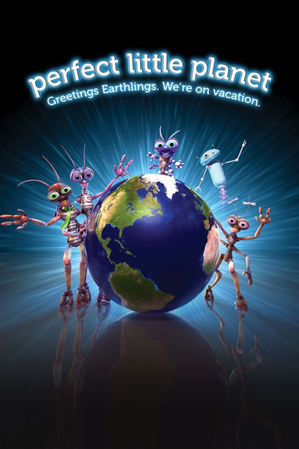 Alien creatures standing around a planet