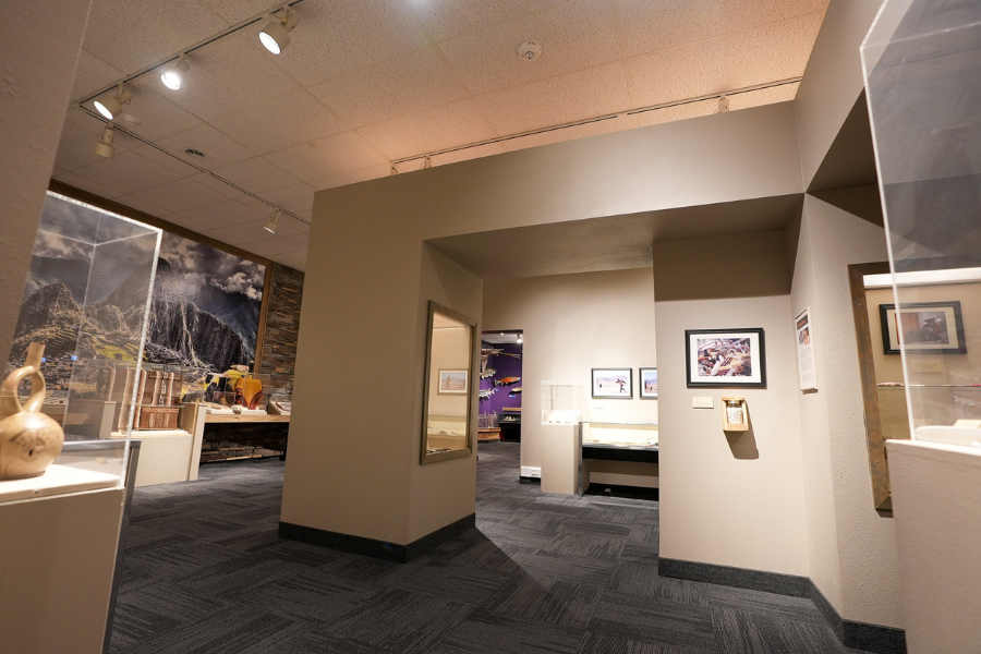 A display of different objects from Ancient Peru