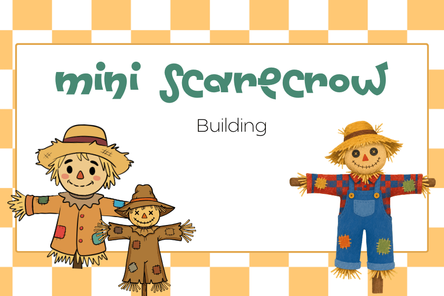 Cartoon scarecrow over a white background