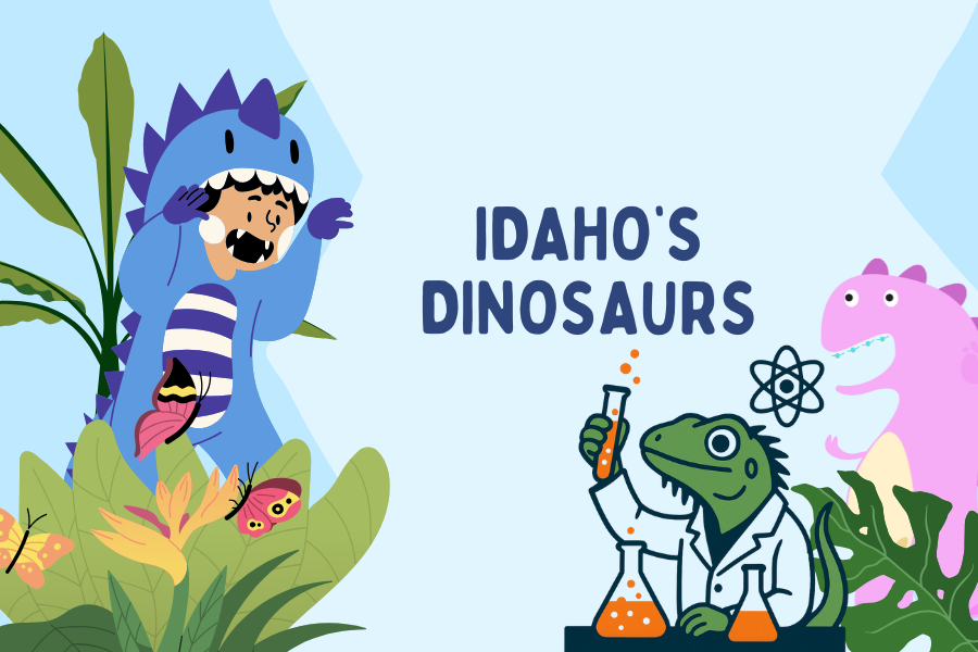 Cartoon child in a dinosaur costume