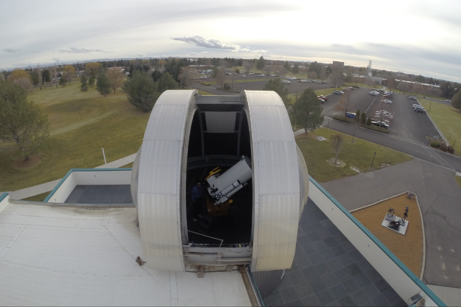 Photo of the Centennial Observatory Telescope Dome open