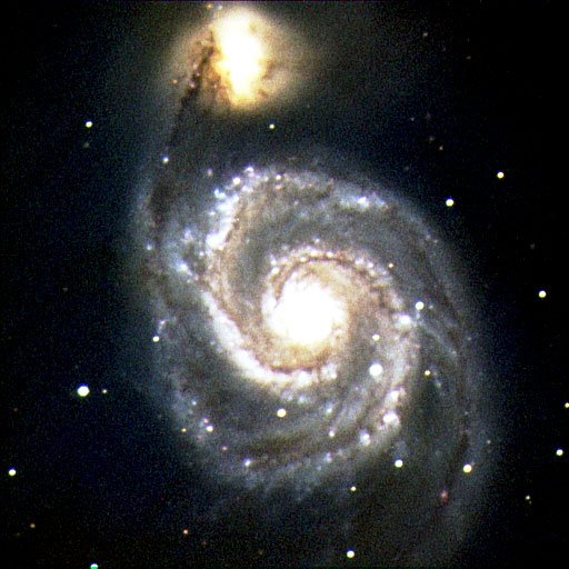 An image of a galaxy that looks like a whirlpool
